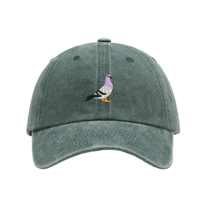 The Watching Pigeon Washed Cotton Baseball Cap