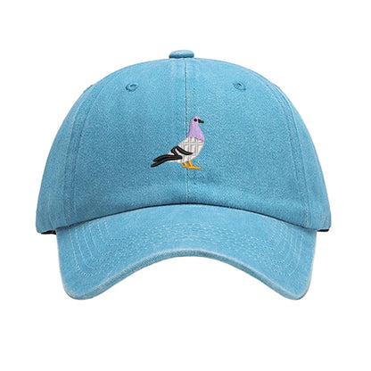 The Watching Pigeon Washed Cotton Baseball Cap