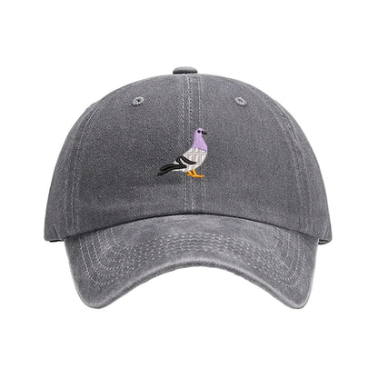 The Watching Pigeon Washed Cotton Baseball Cap