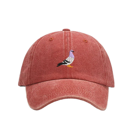 The Watching Pigeon Washed Cotton Baseball Cap
