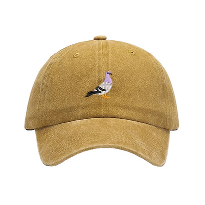 The Watching Pigeon Washed Cotton Baseball Cap