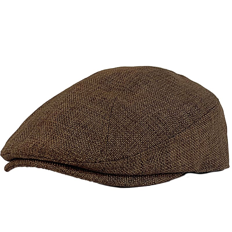 Verona Plain Linen Flat Cap
