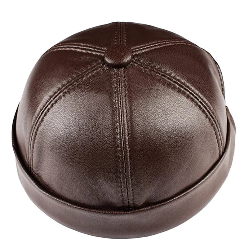 Vintage Genuine Leather Docker Cap