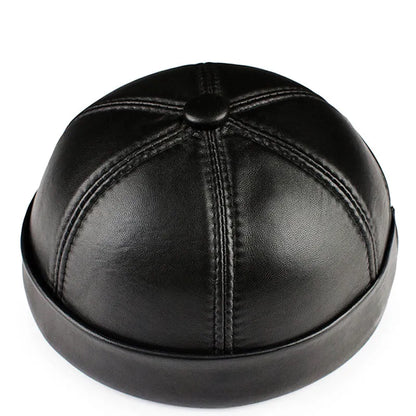 Vintage Genuine Leather Docker Cap