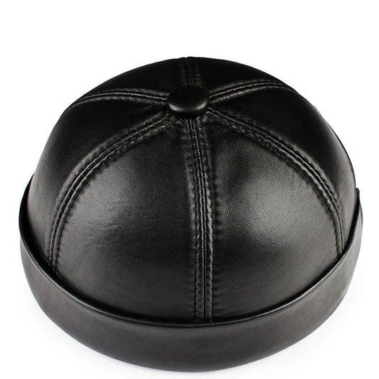 Vintage Genuine Leather Docker Cap