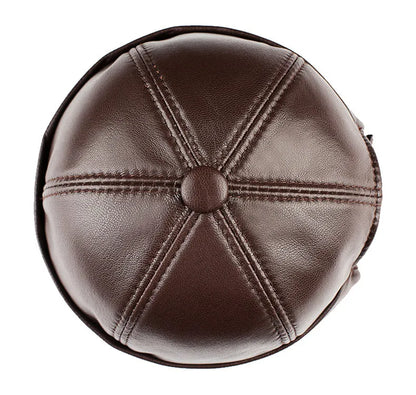 Vintage Genuine Leather Docker Cap