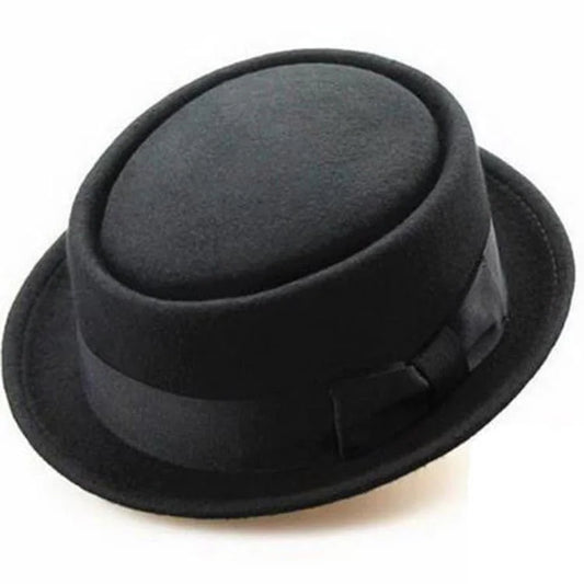 Walter Black Wool Porkpie Hat