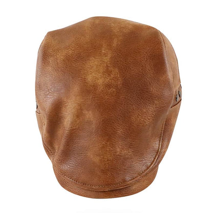 William Leather Duckbill Flat Cap