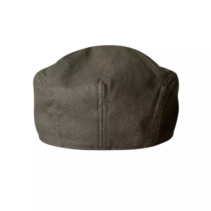Winston Army Green Linen Flat Cap
