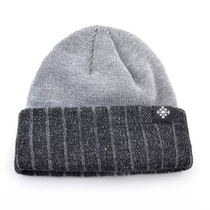 Winter Ice Striped Thick Beanie