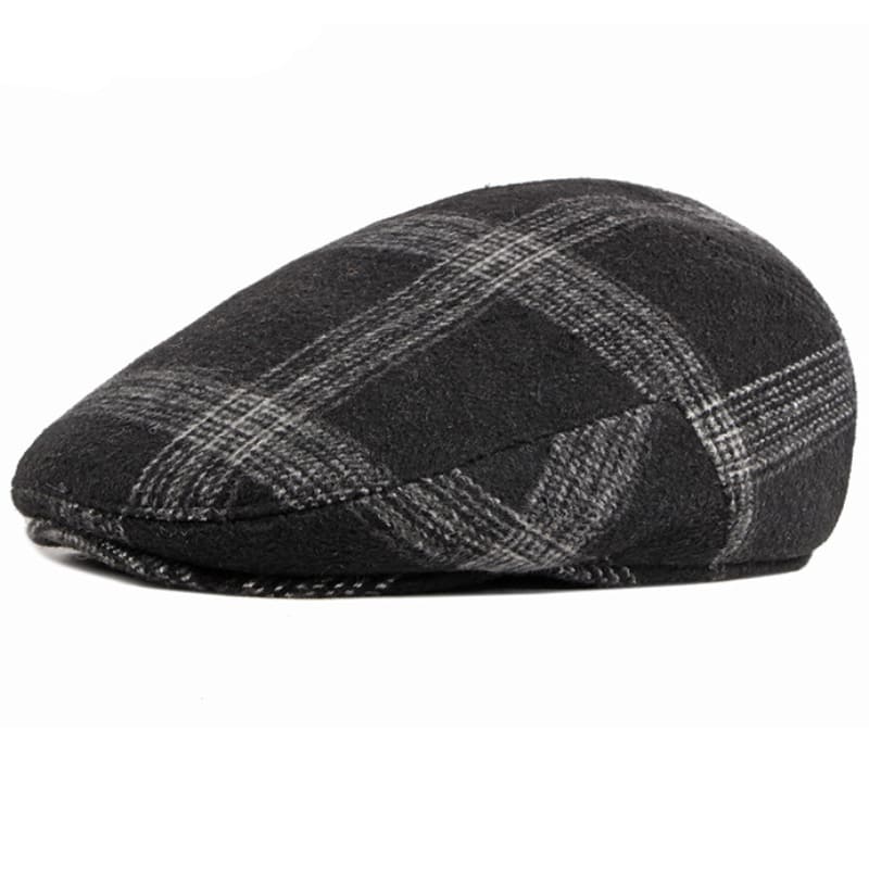 Winter Plaid Earflaps Flat Cap