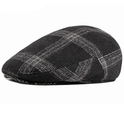 Winter Plaid Earflaps Flat Cap