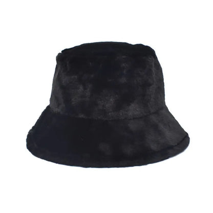 Winter Plain Fur Bucket Hat