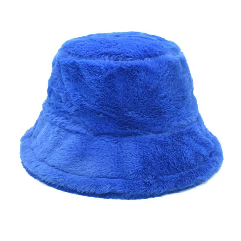 Winter Plain Fur Bucket Hat
