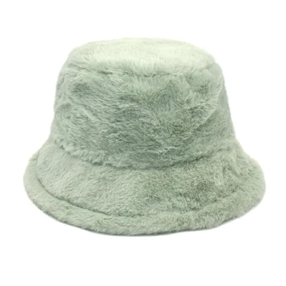 Winter Plain Fur Bucket Hat