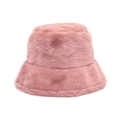 Winter Plain Fur Bucket Hat
