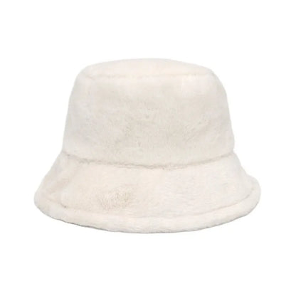 Winter Plain Fur Bucket Hat
