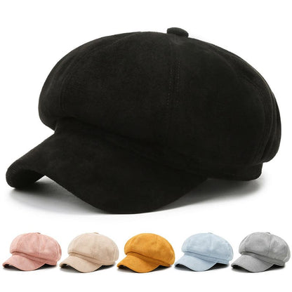 Women's Suede Newsboy Cap