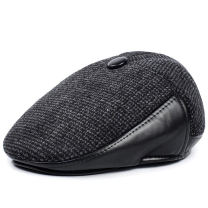 Murphy Earflaps Cotton & Leather Flat Cap