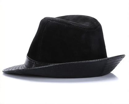 Rotterdam Genuine Leather Suede Fedora Hat
