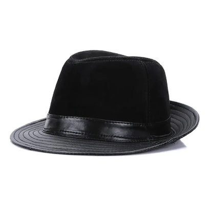 Rotterdam Genuine Leather Suede Fedora Hat